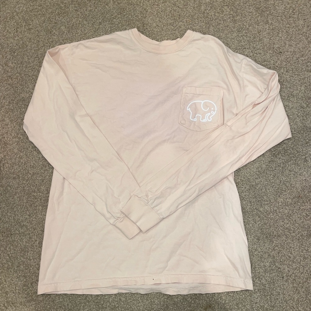 ivory ella light pink long sleeve shirt with pocket